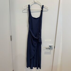 Quince Blue Tencel Side Tie Dress